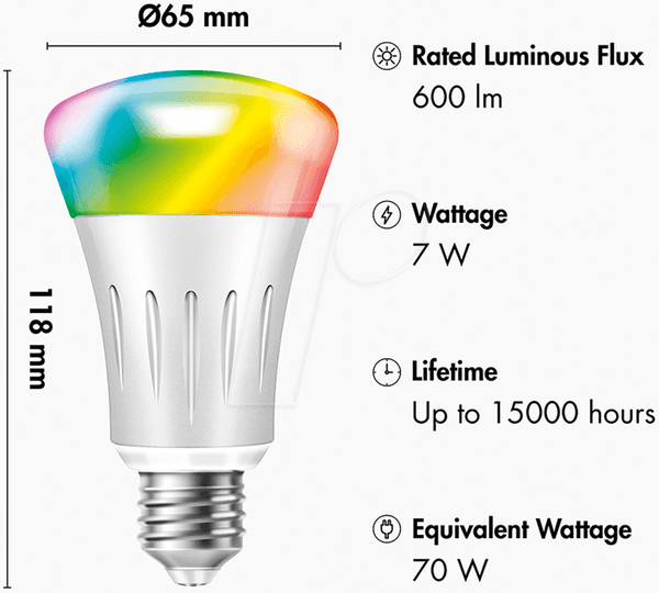Lâmpada LED Inteligente LOGILINK SH0120 (Branco) — miniatura 4