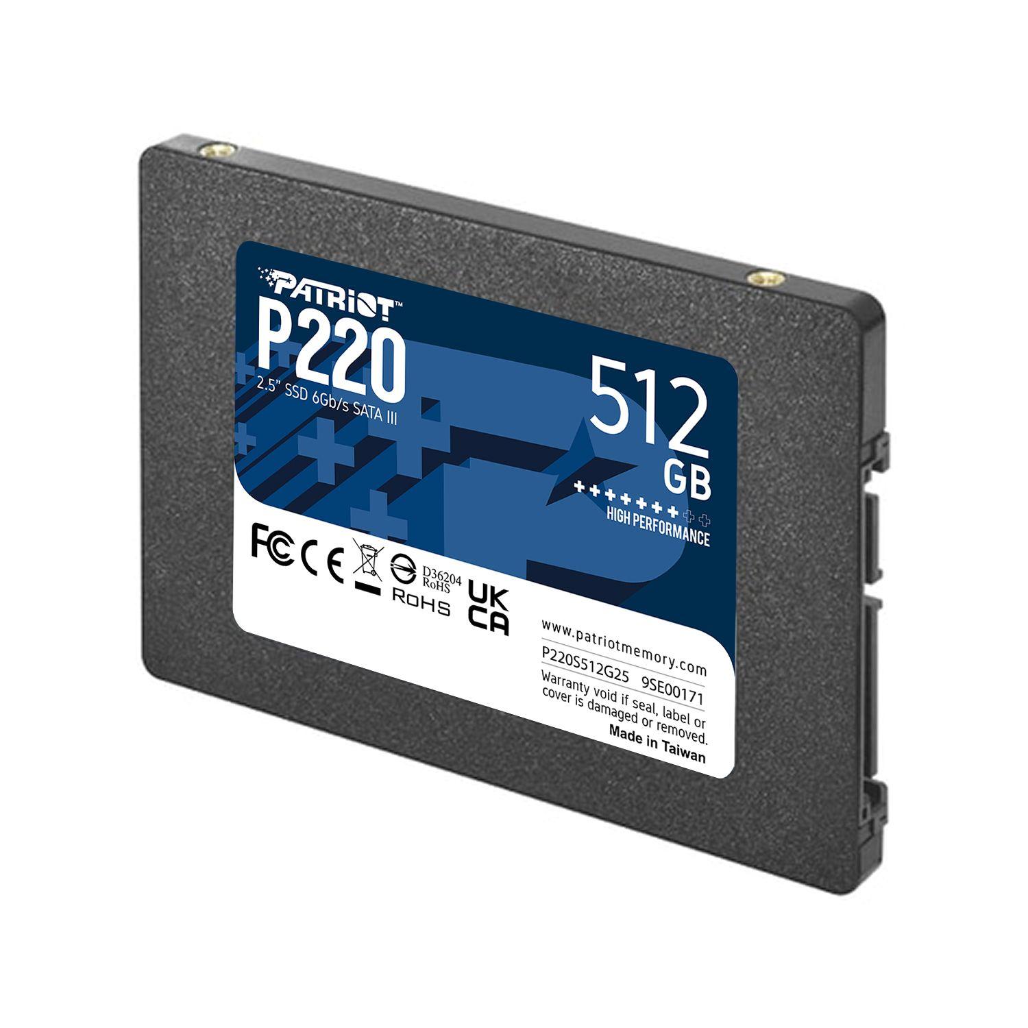 SSD PATRIOT P220 (512 GB - 2,5" - SATA - Preto) — miniatura 3