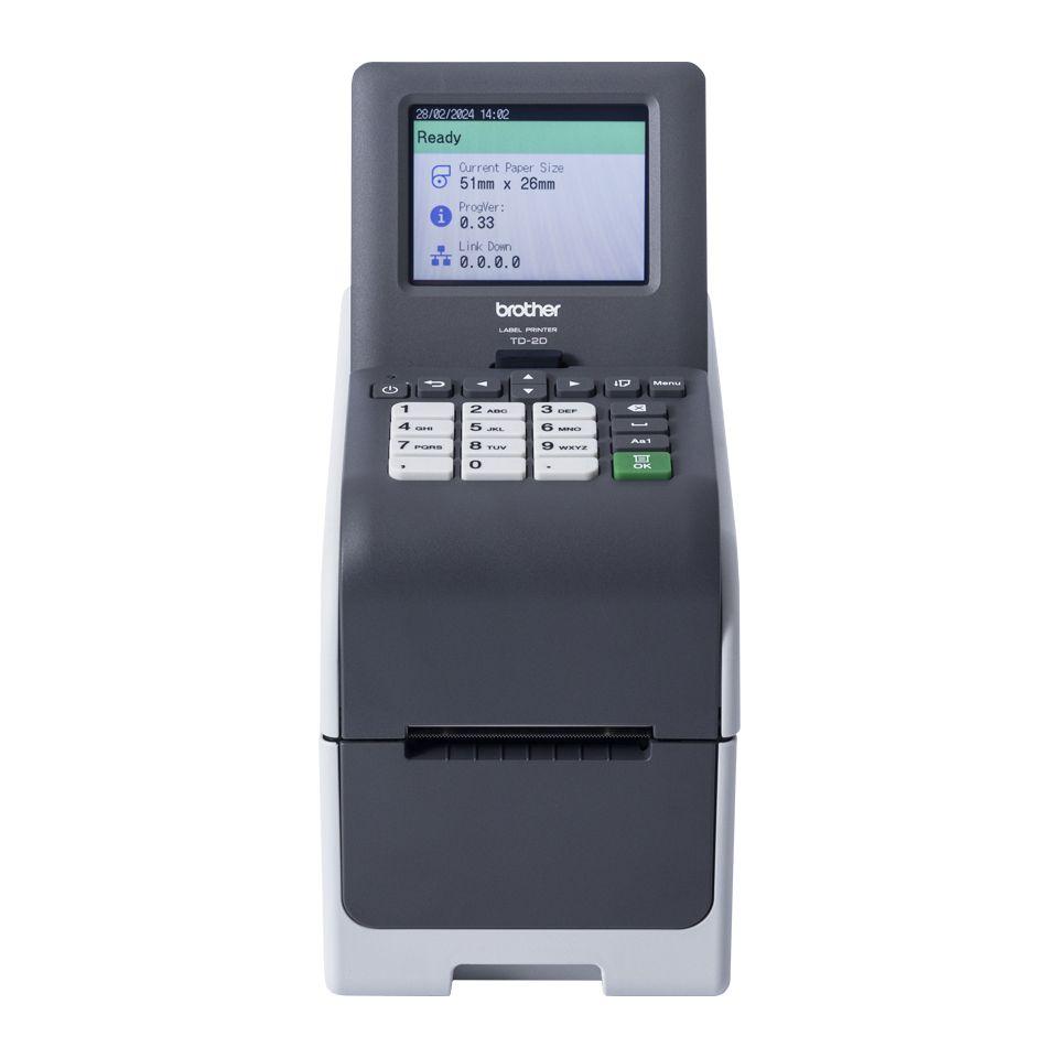 Impressora de Etiquetas e Talões BROTHER TD-2350DSA203 (USB - Windows 10, Windows 11 - Com fios e sem fios - Preto e Cinzento)