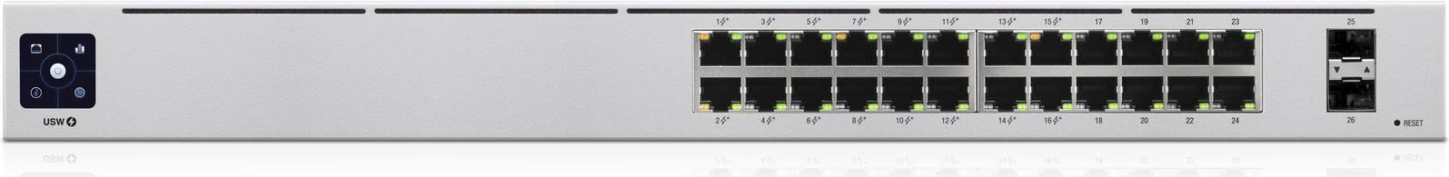 Switch Gerido UBIQUITI UniFi USW-24-POE (Gigabit Ethernet - 52 Gbit/s - L2/L3 - Prateado)