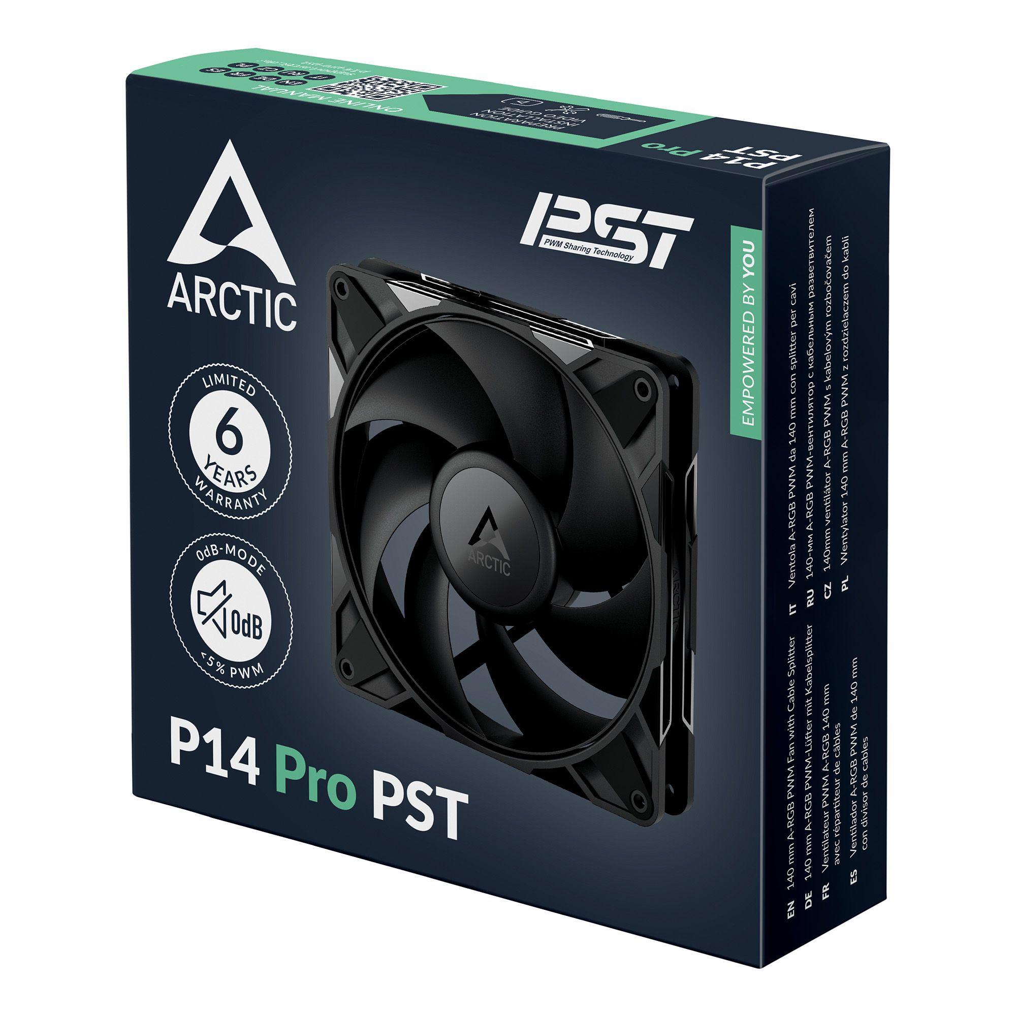 Ventoinha para Caixa PC ARCTIC P14 Pro PST (Preto) — miniatura 6