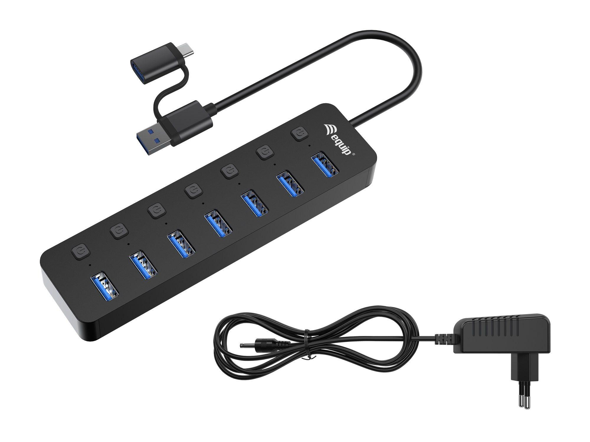 Hub USB EQUIP 128965 (0,3 m - Preto), miniatura 2