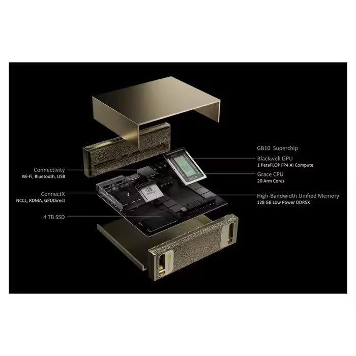 Computador Mini PC NVIDIA DGX Spark Founders Edition (DGX OS - GB10 - 128 GB - Dourado) — miniatura 4