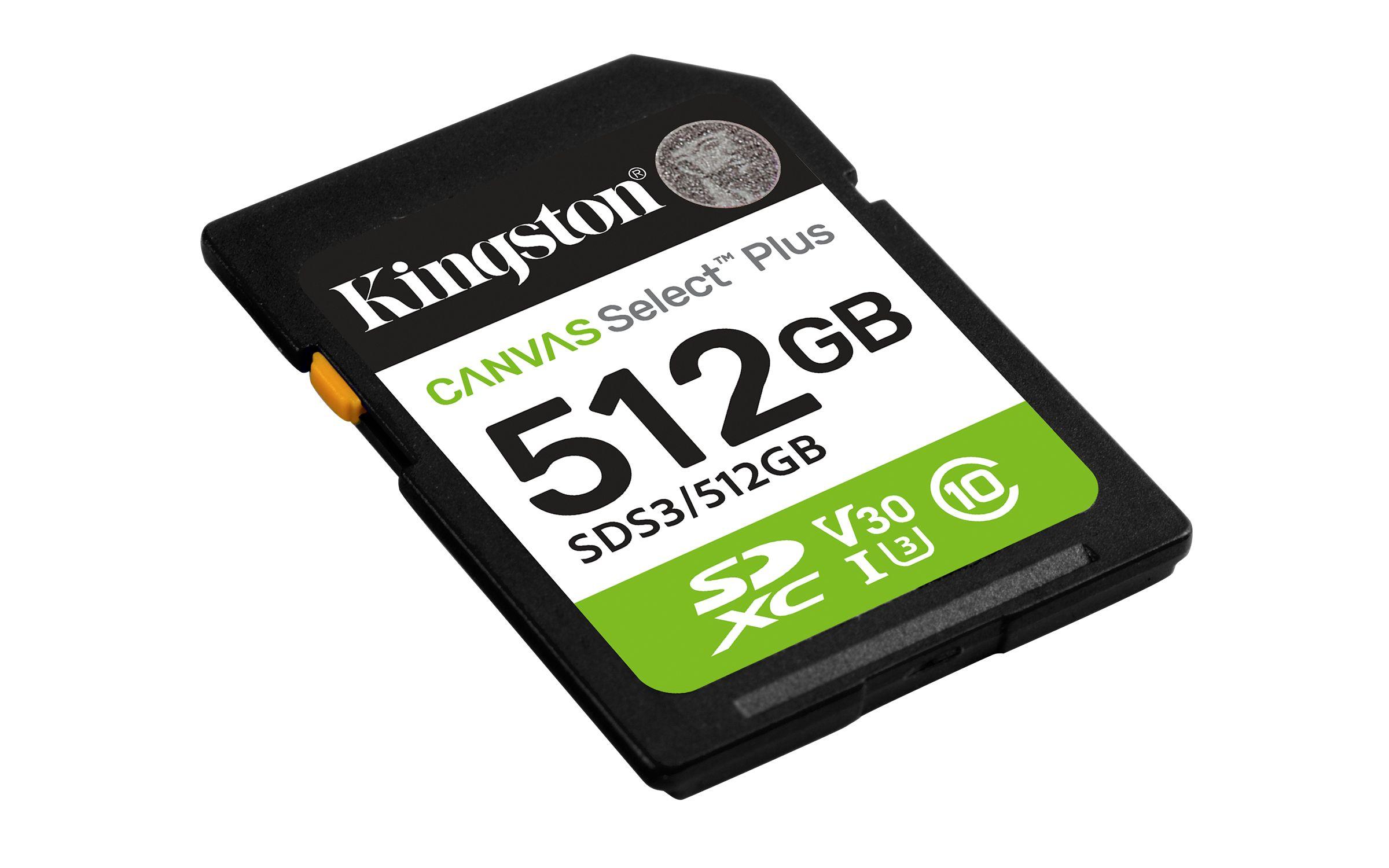 Cartão de Memória KINGSTON Canvas Select Plus Gen3 SDCS3/512GB (512GB - Classe 10 - 150 MB/s - Verde, Preto e Branco), miniatura 2