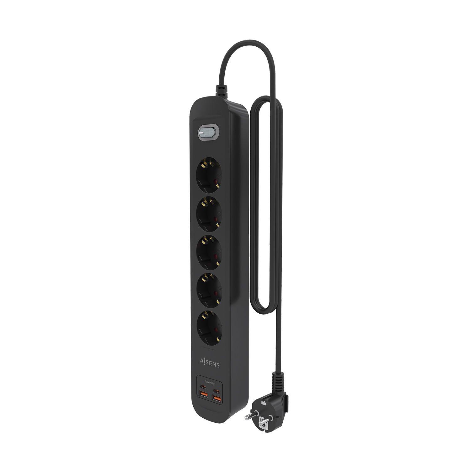 Régua de Tomadas AISENS ASPS-2A2C15-BK (Cobre - Preto), miniatura 3