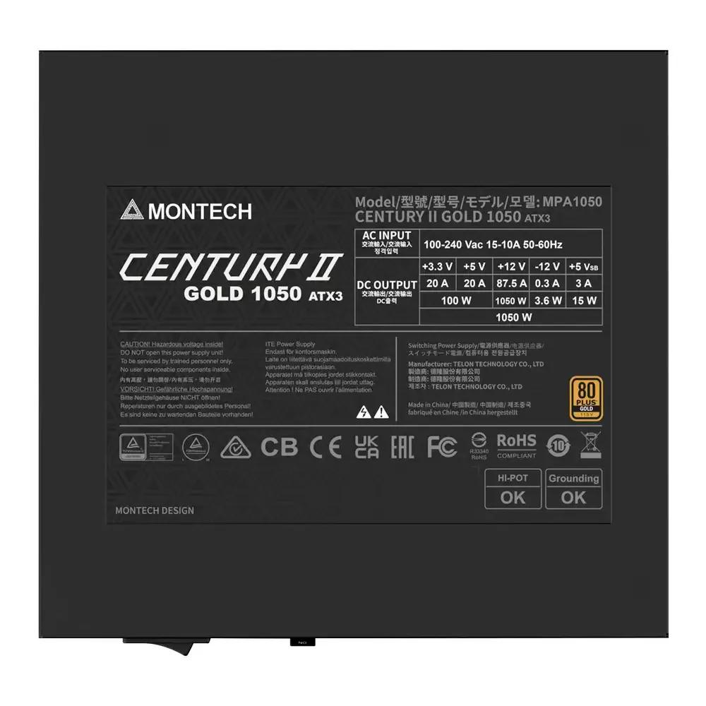 Fonte de Alimentação MONTECH Century II 1050W (ATX - 1050 W - 80 PLUS Gold - Prateado), miniatura 5