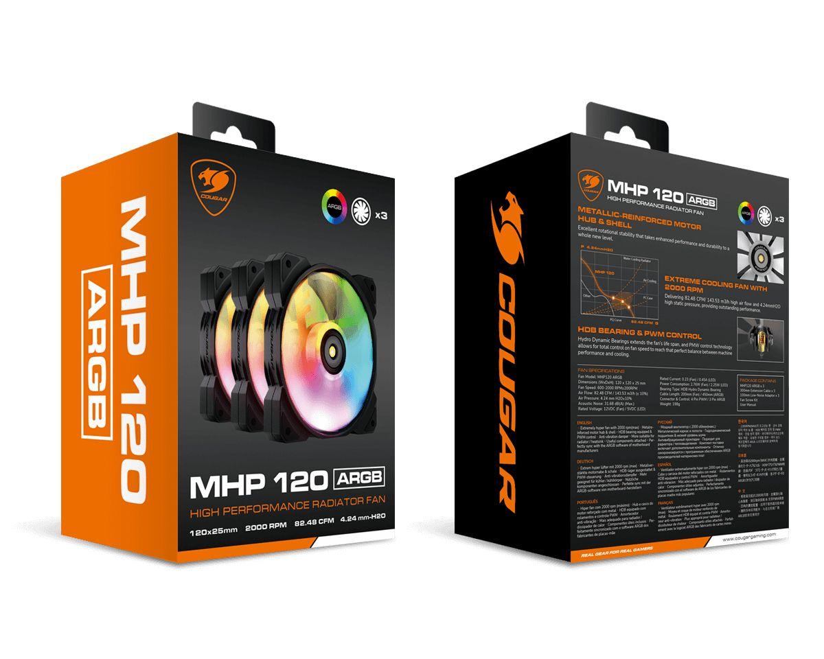 Conjunto de Ventoinhas para Caixa COUGAR MHP 120 ARGB (Metal - Preto e Branco), miniatura 7