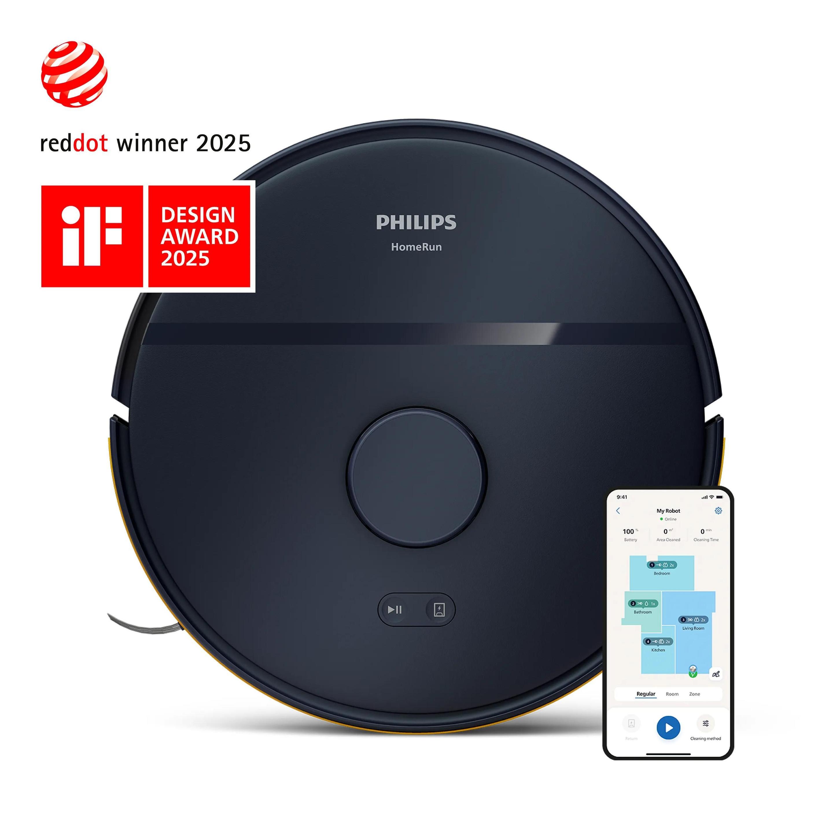 Robô Aspirador PHILIPS HomeRun 2000 XU2000/10 (2700 Pa - Laser Distance Sensor - 0,38 l - Azul Escuro)