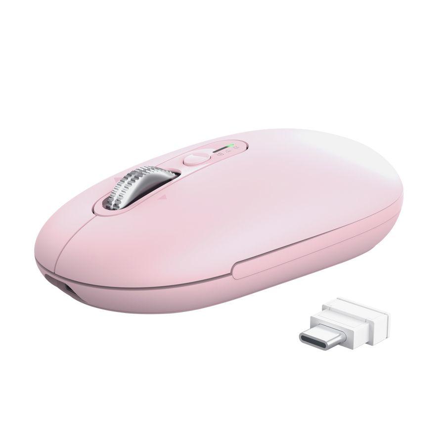 Rato TRUST Seron Slim Multi (Ambidestro - 3200 DPI - Ótico - Rosa) — miniatura 3