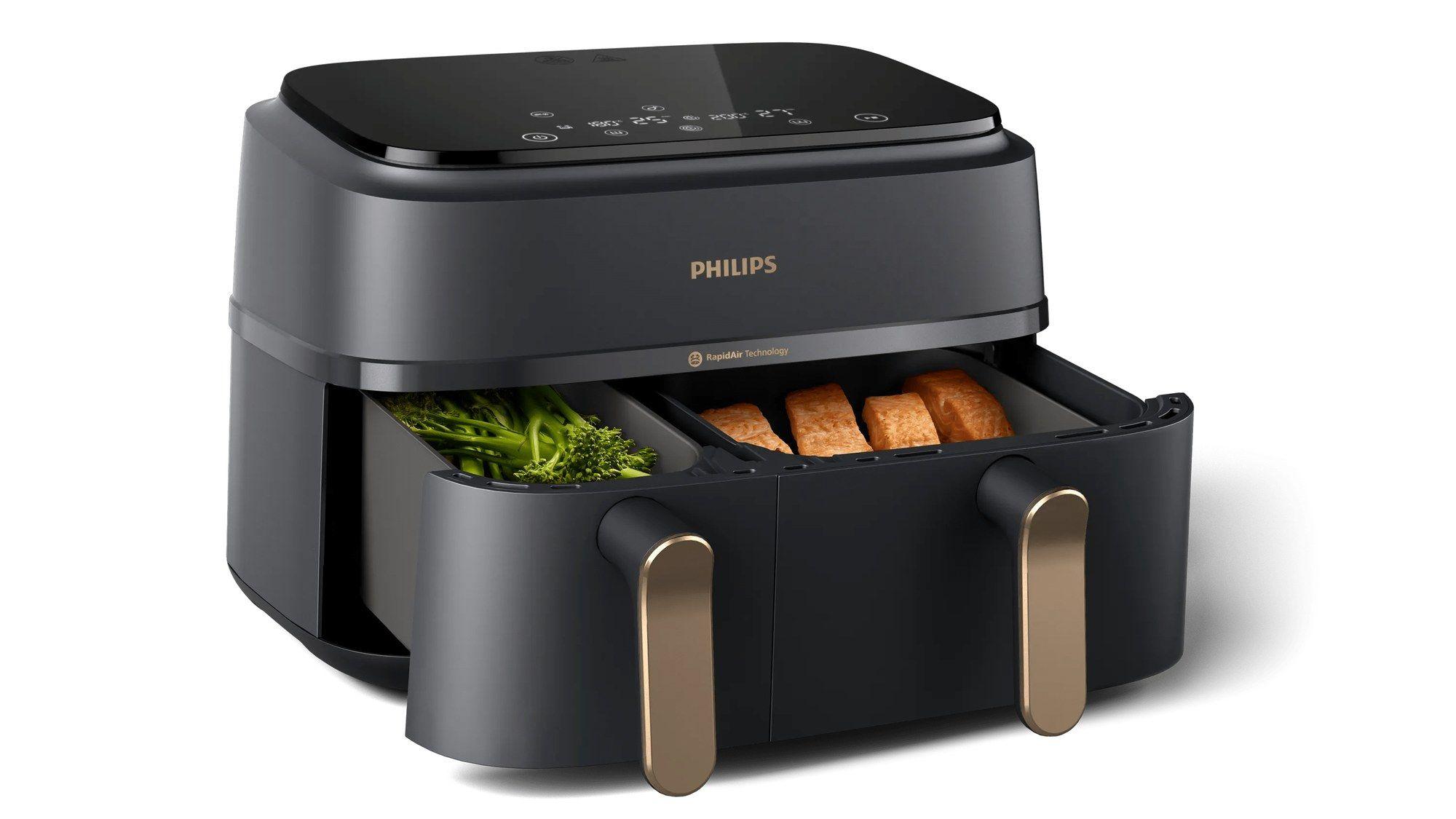 Fritadeira de Ar Quente Dupla PHILIPS 3000 Series NA352/04 (2750 W - 200 °C - 40 °C - Preto e Cobre), miniatura 2