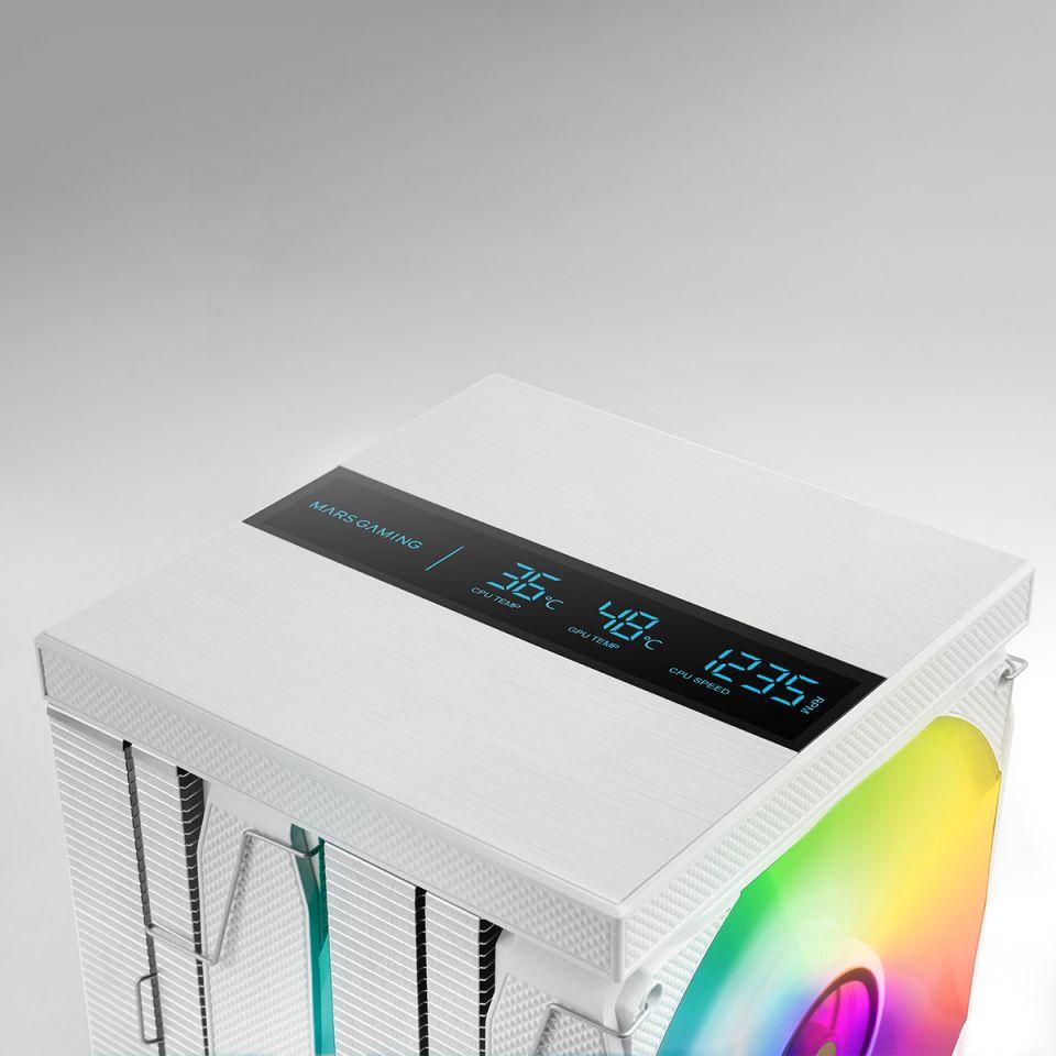 Cooler CPU MARS GAMING MCPU-LCDPRO-120 (120 mm - 2300 RPM - Multi - Branco) — miniatura 4