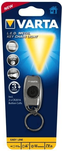 Lanterna de Porta-chaves VARTA Metal Key Chain Light (2 x CR2016 - 15 lm - Cromado)