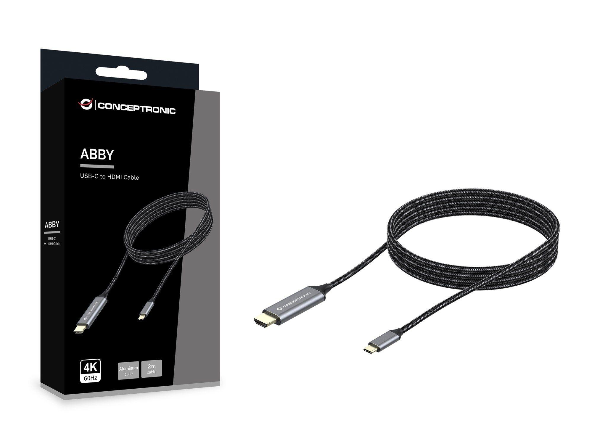 Cabo USB-C para HDMI CONCEPTRONIC ABBY10G (2 m - USB Type-C - Cinzento) — miniatura 2