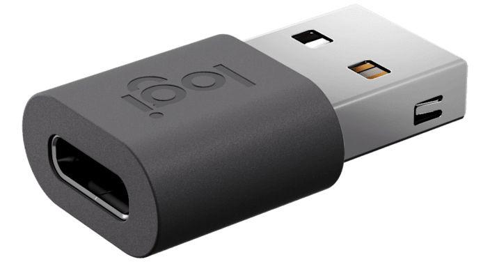 Adaptador USB LOGITECH 956-000169 (USB 2.0 - USB-A Macho para USB-C Fêmea - Grafite) — miniatura 2