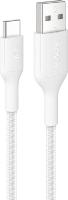 Cabo USB BELKIN BOOSTCHARGE CAB022HQ2MWH (2 m - USB-A, ficha - USB-C, ficha - Branco)