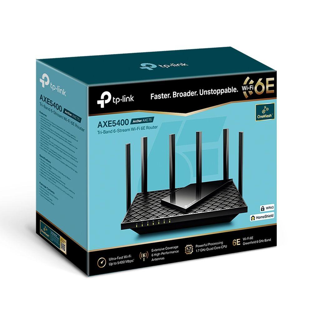 Router TP-LINK Archer AXE75 (Wi-Fi 6E - 5400 Mbit/s - Gigabit Ethernet - Preto) — miniatura 4