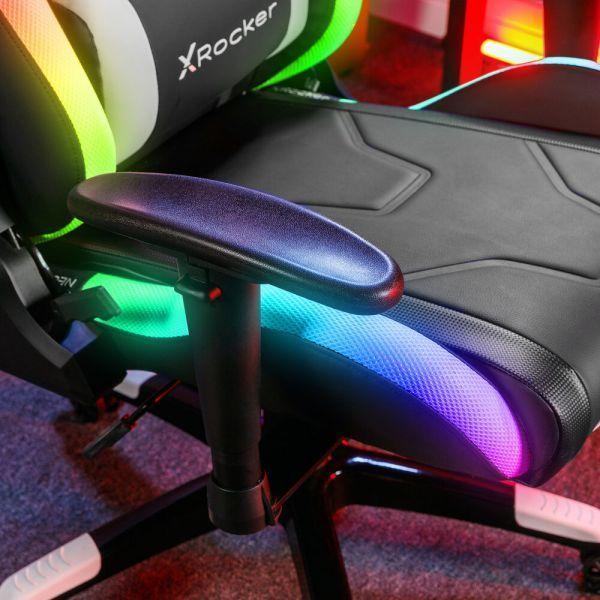 Cadeira Gaming XROCKER Agility Sport Esport RGB (135° - Ajustáveis em 3D - Preto), miniatura 4