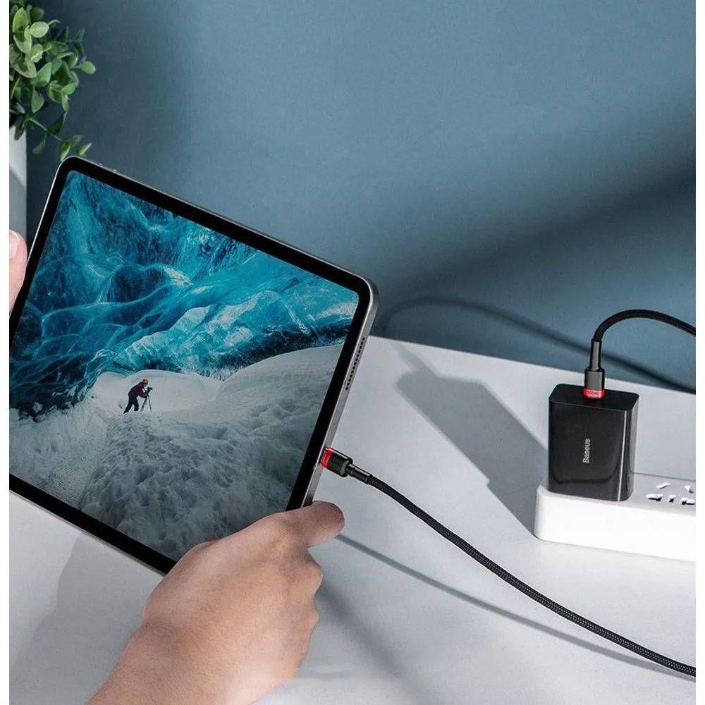 Cabo USB-C BASEUS Cafule PD2.0 (2 m - USB-C - Cinza e Preto) — miniatura 6
