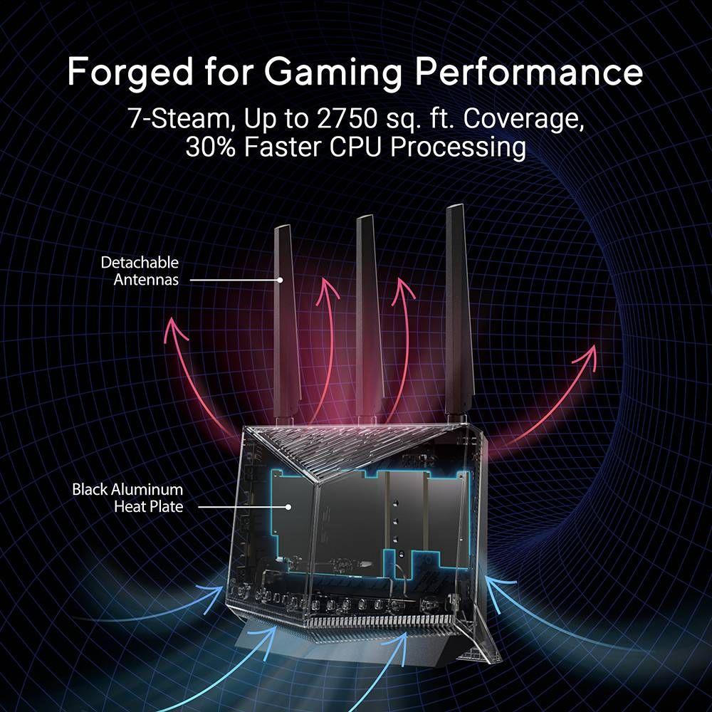Router ASUS RT-BE86U (Wi-Fi 7 - 5764 Mbit/s - Dual-band - Preto) — miniatura 4