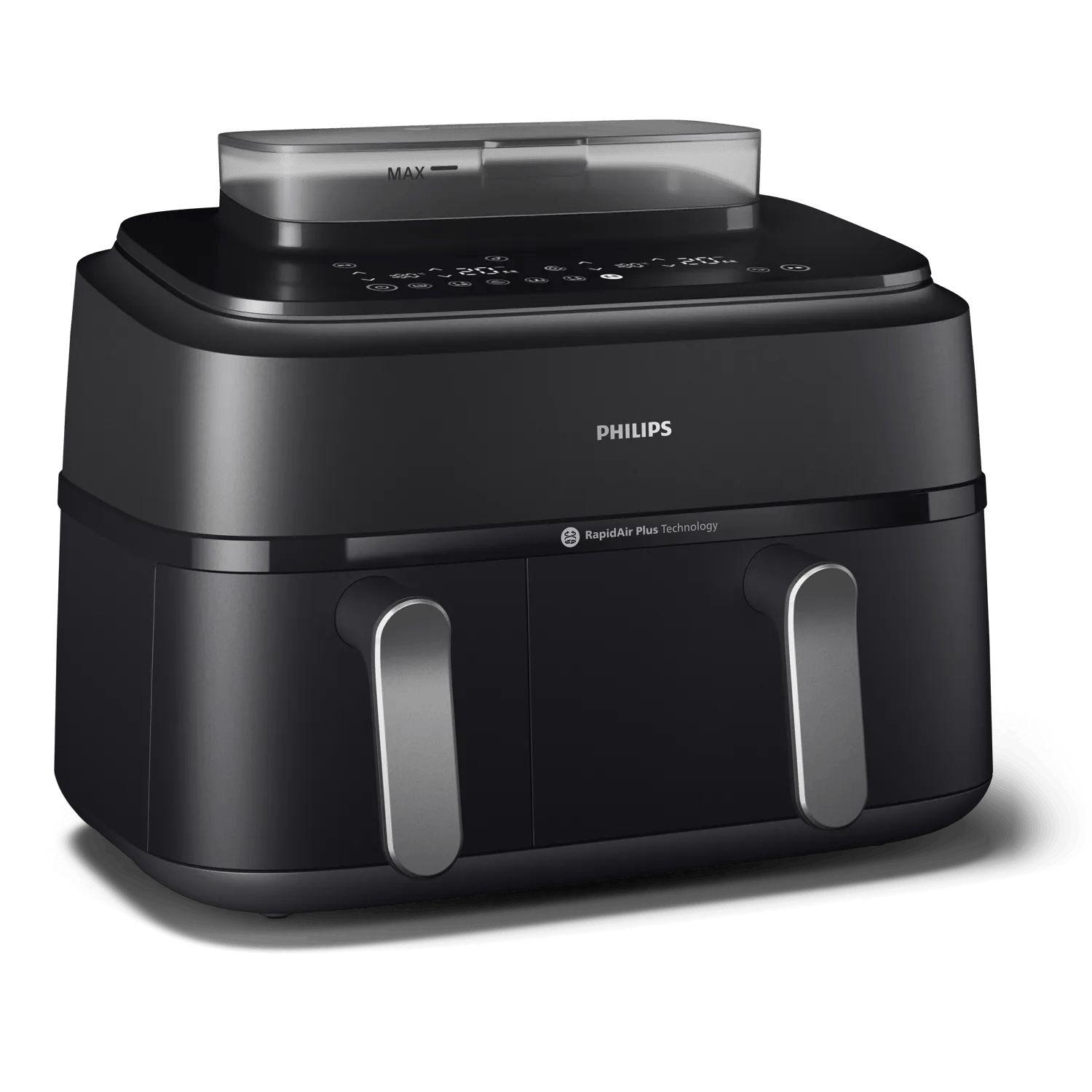 Fritadeira a Ar Independente PHILIPS NA551/00 (Altura 35,5 cm - Preto e Prateado)