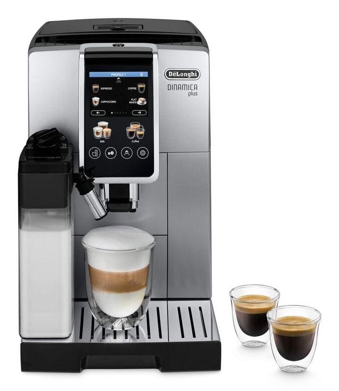 Máquina de Café Automática DELONGHI Dinamica Plus ECAM380.85.SB (Grãos de café, Café moído - 1450 W - 15 bar - Preto/Prateado)