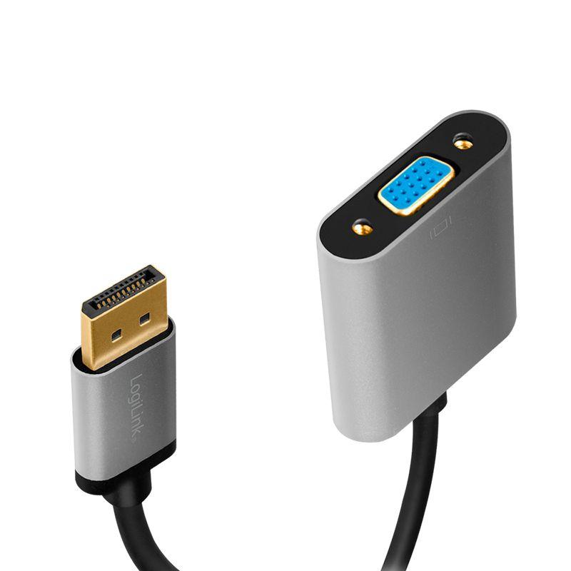 Adaptador DisplayPort para VGA LOGILINK CDA0109 (0,15 m - Preto e Cinzento), miniatura 2