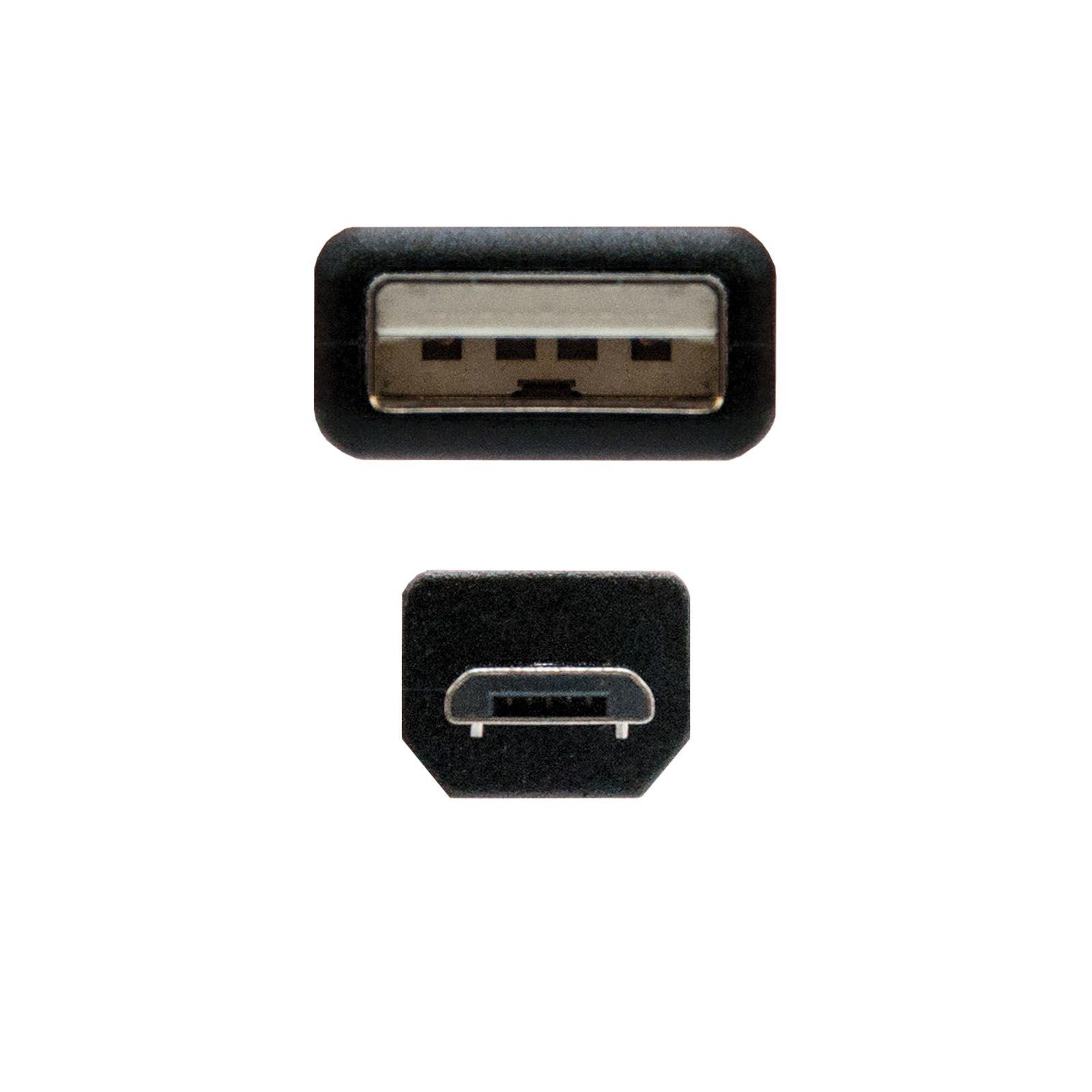 Cabo USB NANOCABLE 10.01.0501 (1,8 m - USB A - Micro-USB B - Preto) — miniatura 3