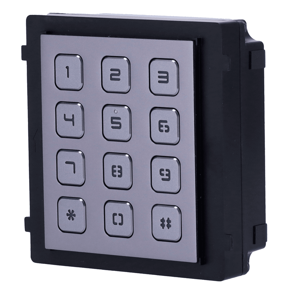Módulo de Teclado para Videoporteiro HIKVISION DS-KD-KP (RS485 - IP65 - Preto e Cinzento)
