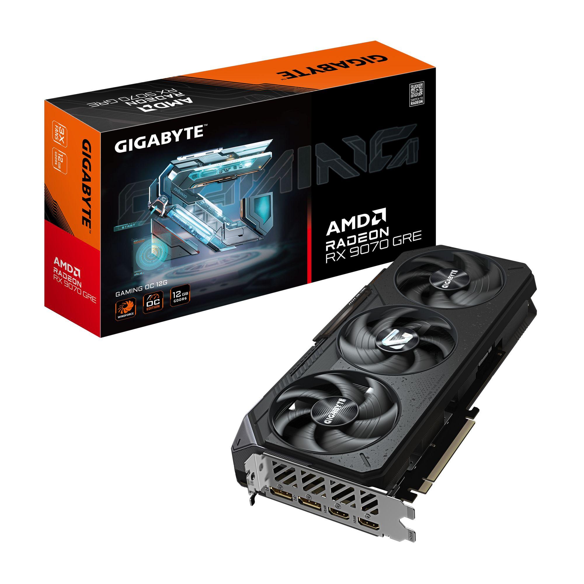 Placa Gráfica GIGABYTE Radeon RX 9070 GRE GAMING OC 12G (Radeon RX 9070 GRE - 18000 MHz - 12 GB - Preto)