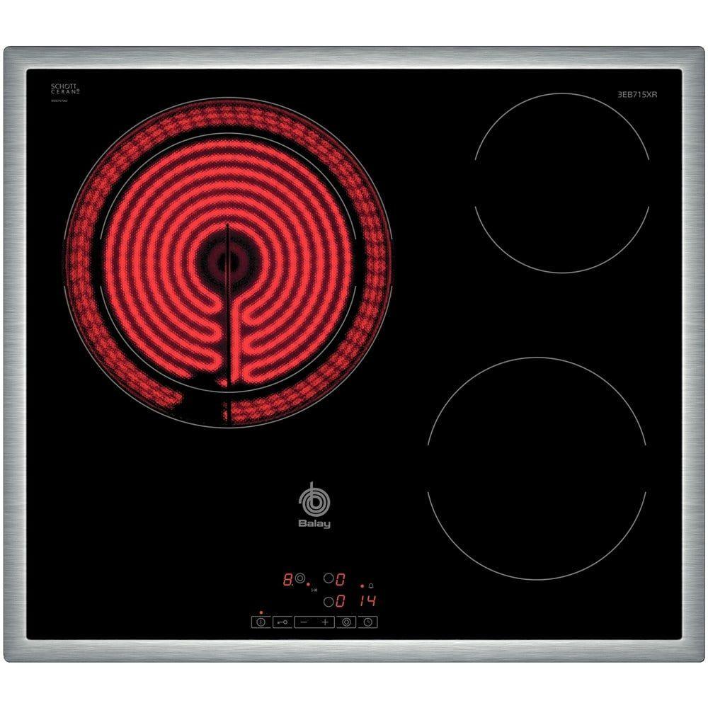 Placa Vitrocerâmica Encastre BALAY 3EB715XR (5700 W - Vitrocerâmica - Toque - Preto)