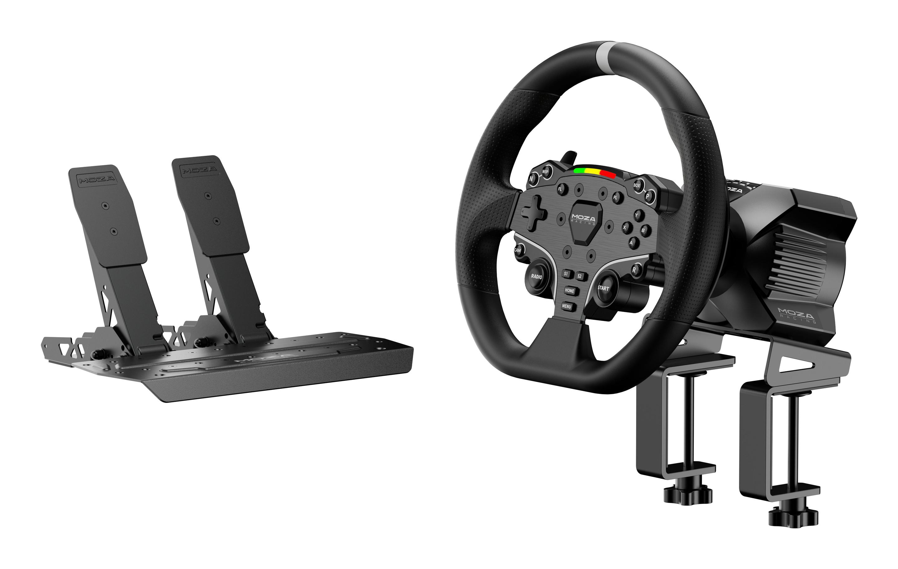 Volante e Pedais MOZA RACING R3 Racing Bundle para PC (PC - Com fios e sem fios - Bluetooth/USB - Preto)