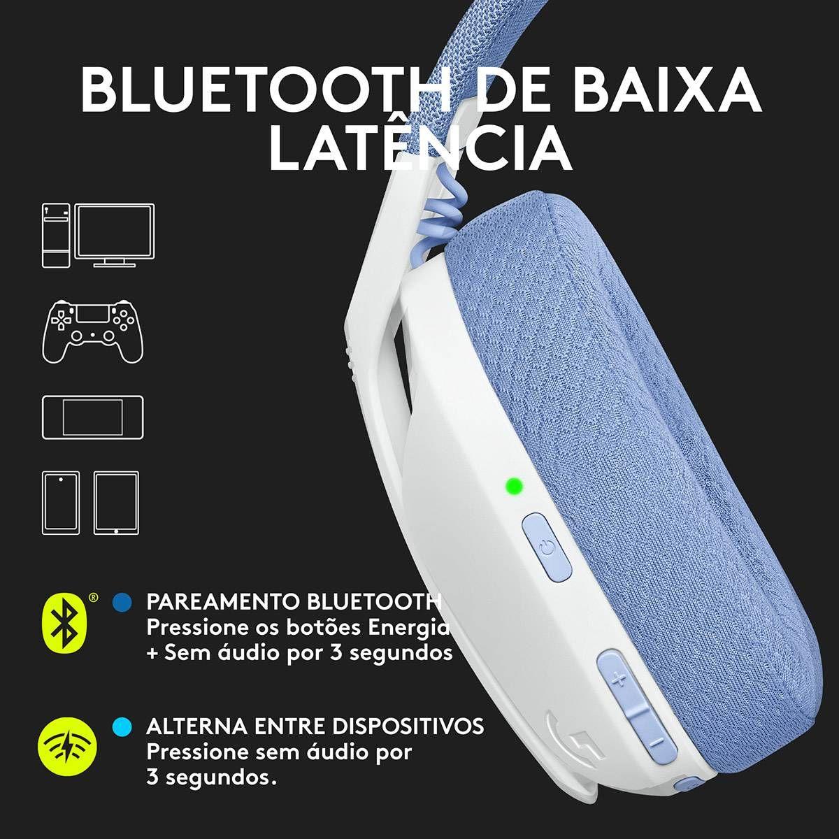 Headset Gaming LOGITECH G435 LIGHTSPEED (Binaural - Sem fios - 4 cm - Branco) — miniatura 5