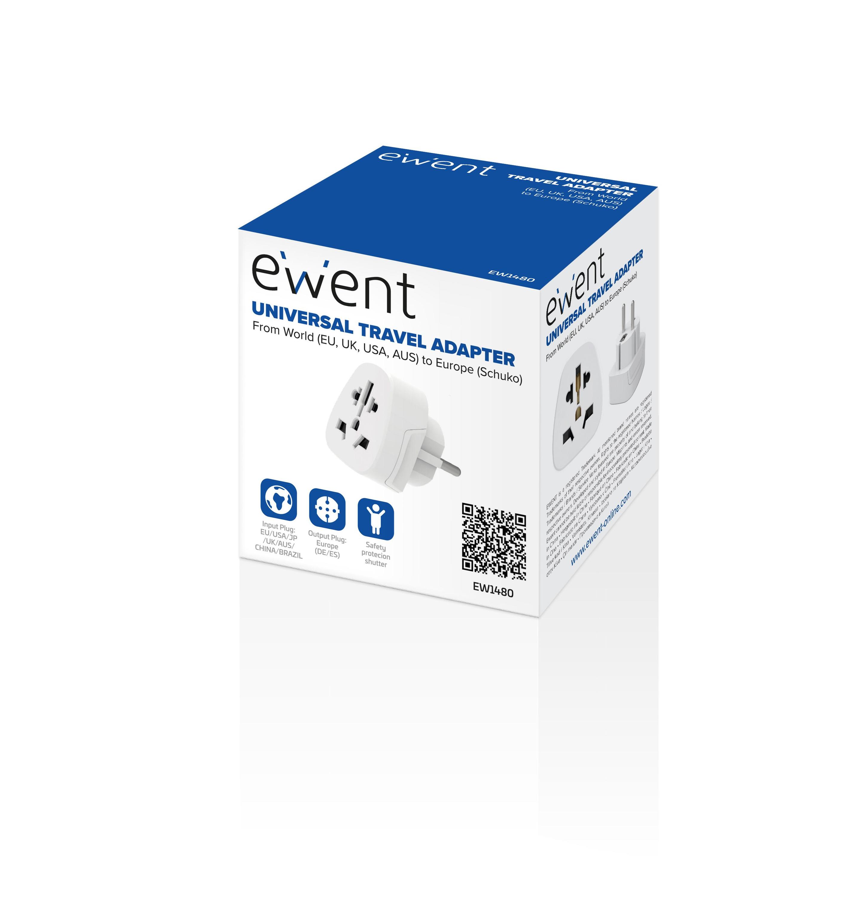 Adaptador de Viagem EWENT EW1480 (Branco) — miniatura 2