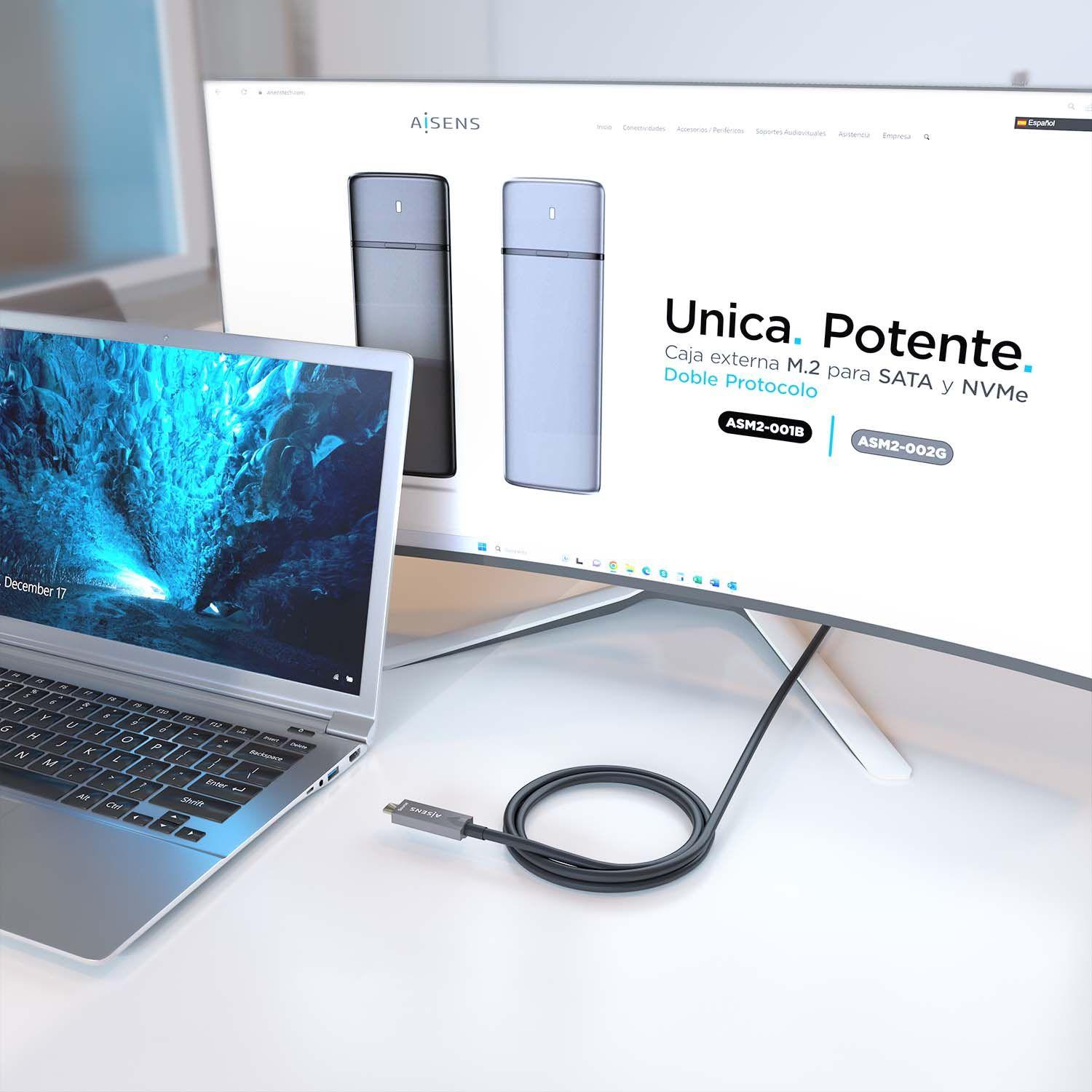 Cabo USB-C AISENS A157-0882 (10 m - USB C - Preto) — miniatura 4