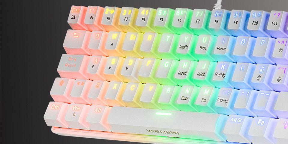 Teclado Gaming MARS GAMING MK60 (Italiano - Interruptor de chave mecânico - 60% - Branco) — miniatura 7