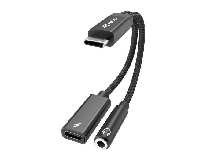 Adaptador USB-C para Jack 3,5 mm EQUIP 133470 (0,15 m - USB-C - USB-C / áudio 3,5 mm - Preto)