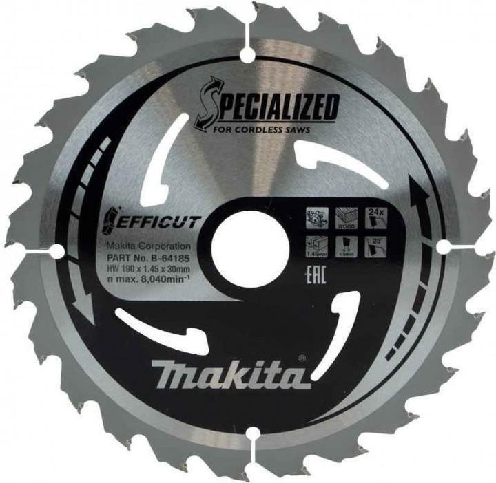 Lâmina de Serra Circular MAKITA B-64191 (190 mm - 30 mm - 24 Dentes), imagem 1