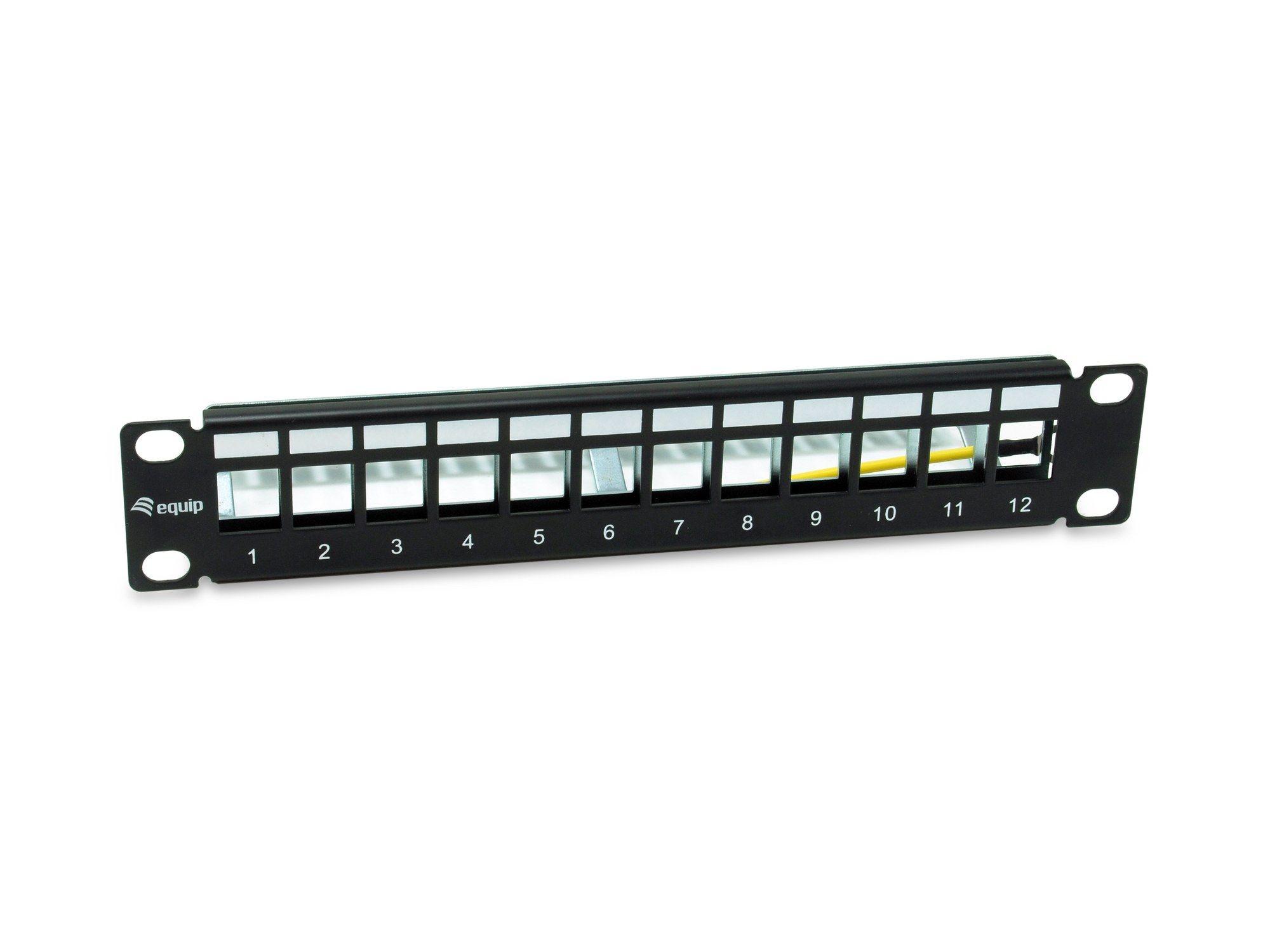 Painel de Patch EQUIP 769331 (12 Portas - Cat6A - 10″ - FTP - 1U - Preto)