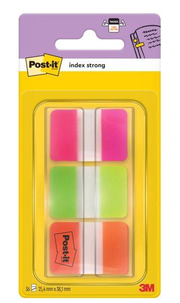 Marcadores de Índice POST-IT Index Strong 686-PGOT (25,4 x 38 mm - Rosa, Verde e Laranja)