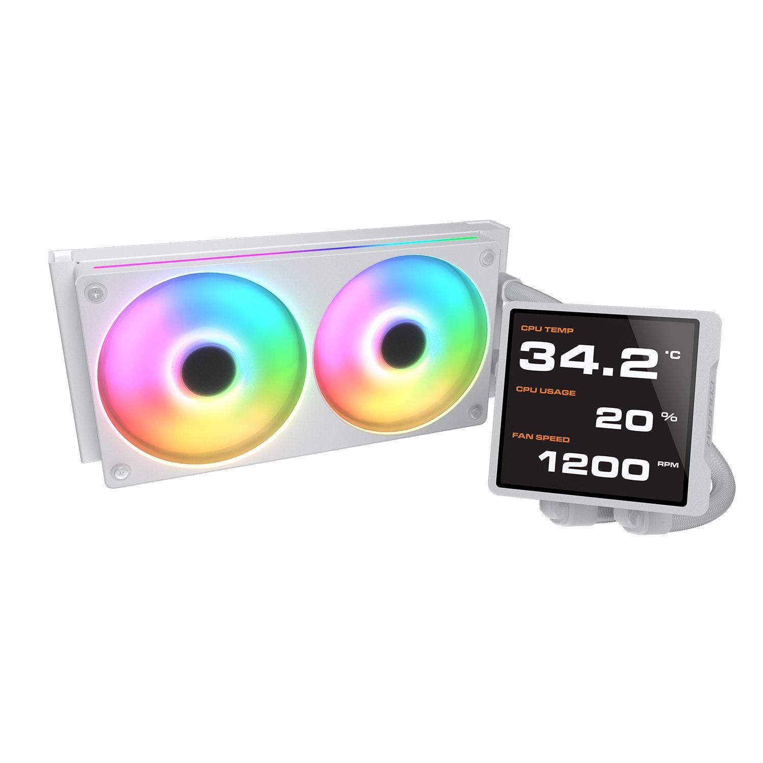 Sistema de Refrigeração Líquida COUGAR Poseidon Vistek Pro 240 (120 mm - 2500 RPM - Multi - Branco) — miniatura 2