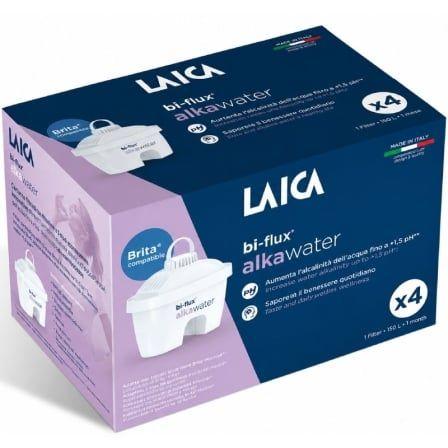Filtro de Água Alcalina LAICA BI-FLUX Alka Water K4MEU01 (Pack de 4 - Compatível com Brita)