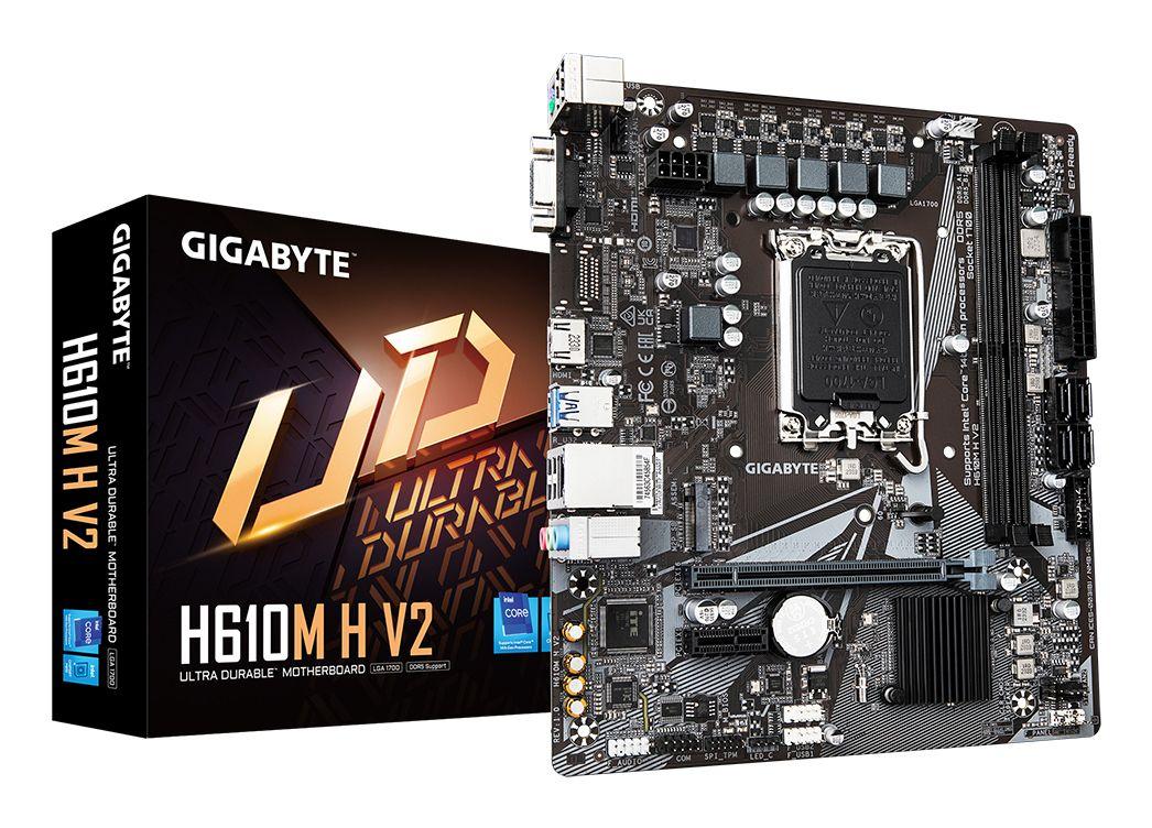 Motherboard GIGABYTE H610M H V2 (LGA 1700 - micro ATX - HD Graphics - Preto)