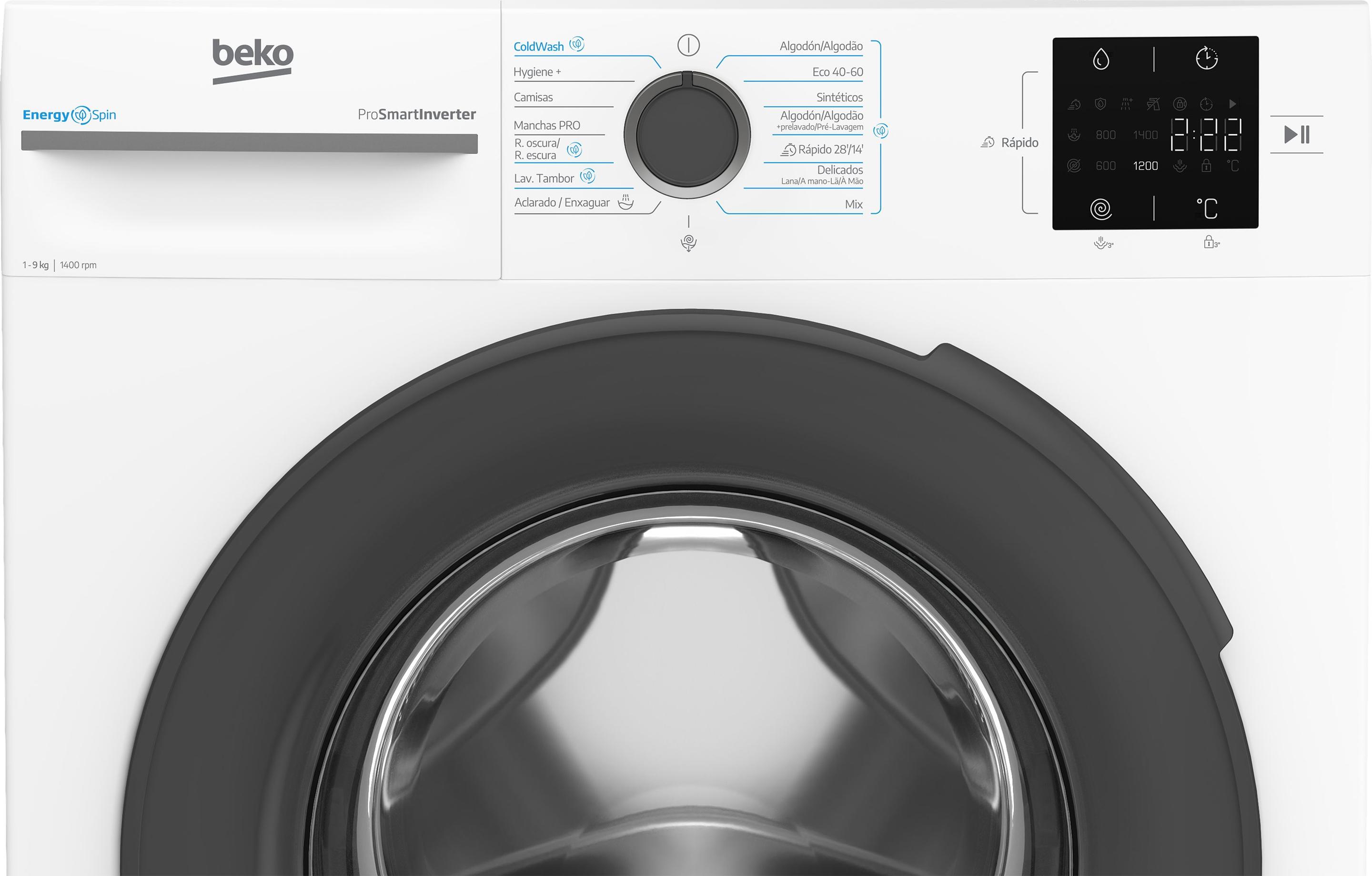 Máquina de Lavar Roupa Independente BEKO VBM3WFT39413WA (1351 RPM - B - 49 l - Branco) — miniatura 4
