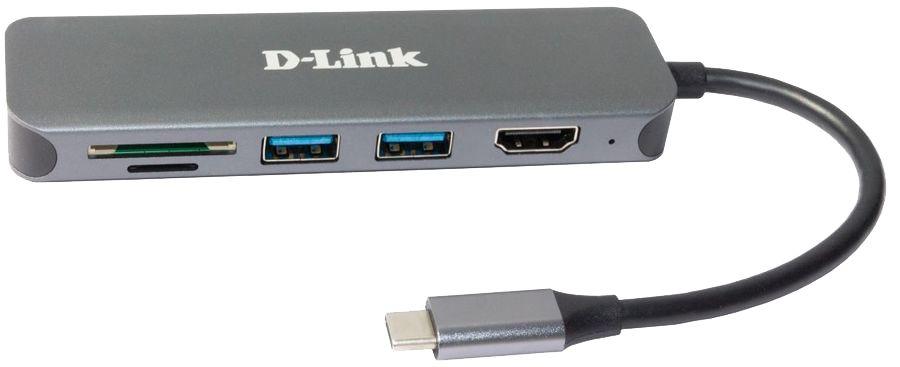 Hub USB-C D-LINK DUB-2327 (Cinzento) — miniatura 2