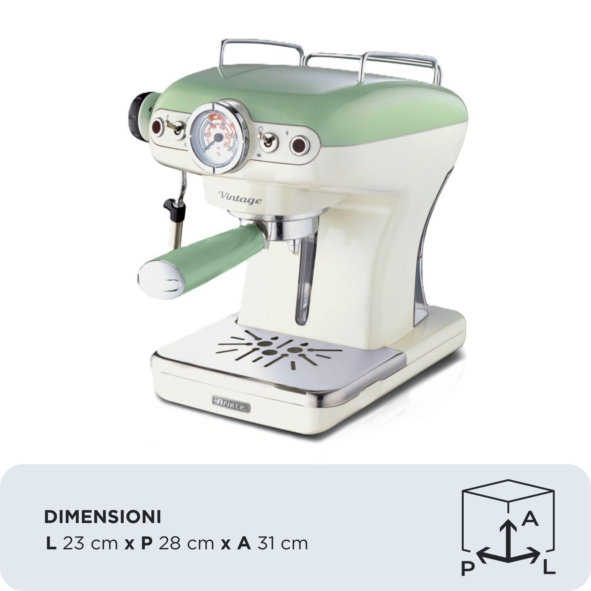 Máquina de Café Expresso ARIETE 1389/14 (Café moído e doses individuais - 850 W - 15 bar - Bege/Verde-claro), miniatura 2