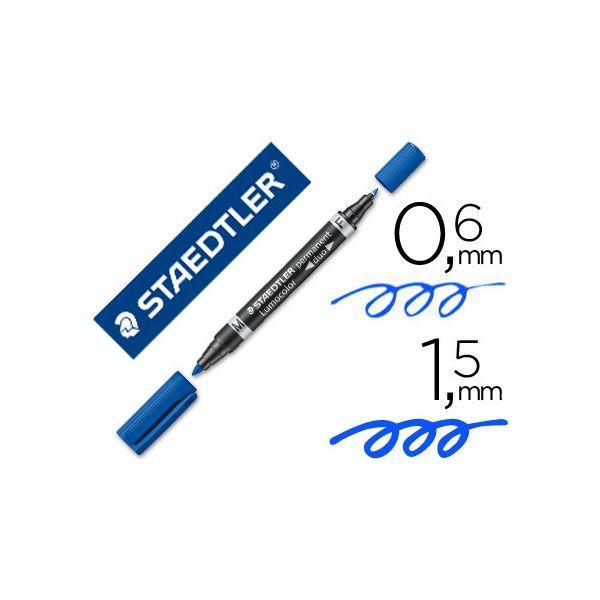 Marcador Permanente de Dupla Ponta STAEDTLER Lumocolor 348-3 (Azul) — miniatura 2