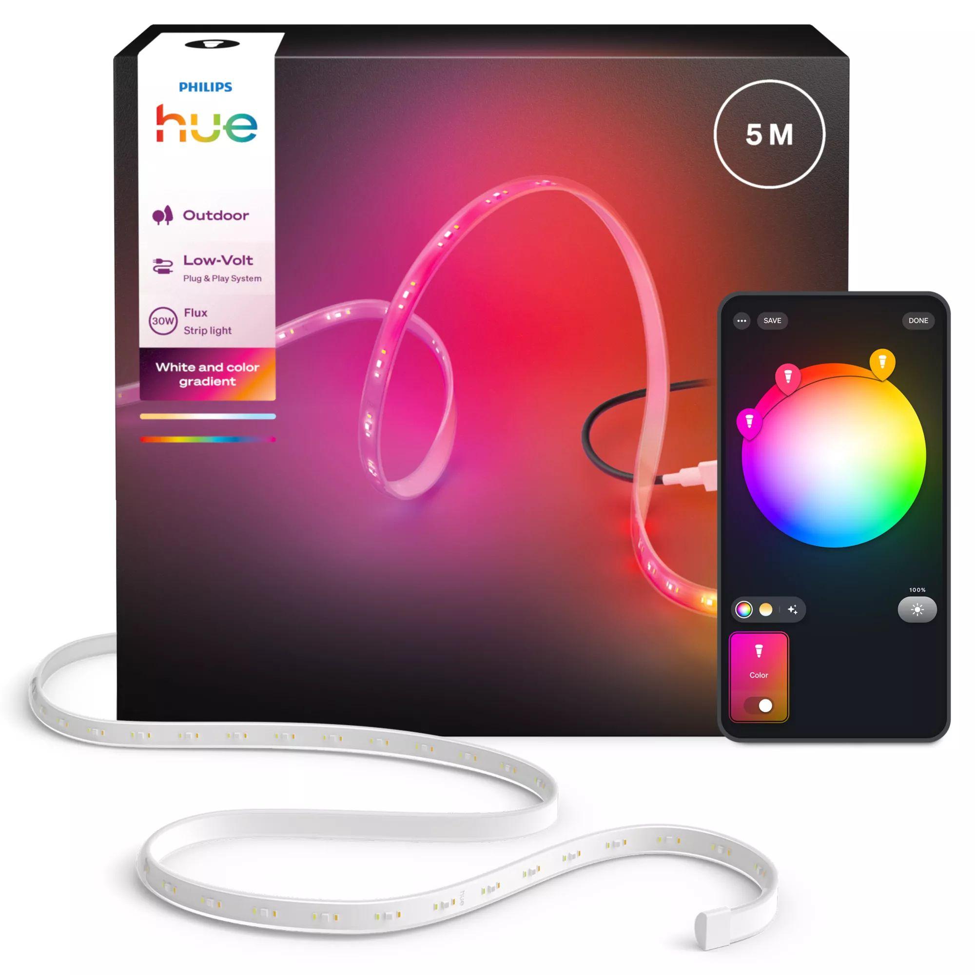 Fita LED Inteligente de Exterior PHILIPS Hue Flux Outdoor Lightstrip 5m (Silicone - Branco), miniatura 2