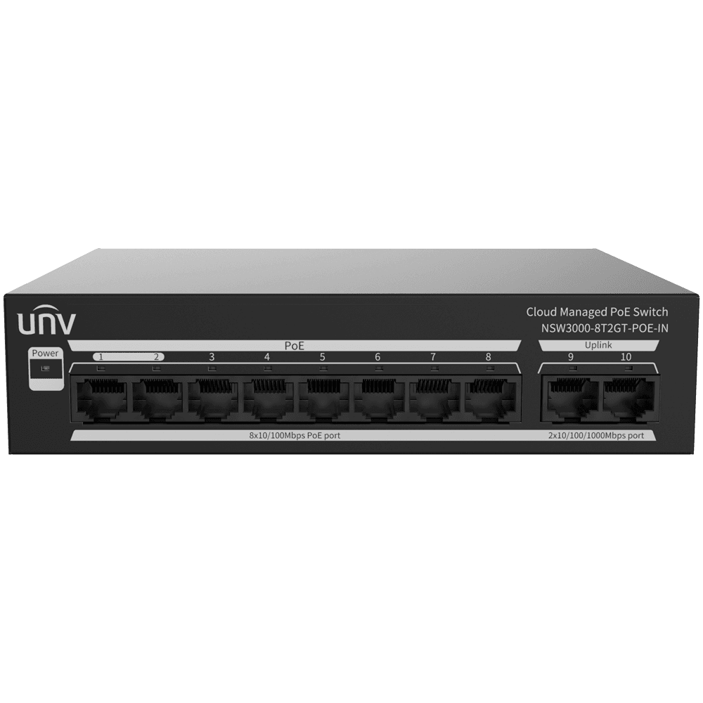 Switch de Rede Gerível UNIVIEW UV-NSW3000-8T2GT-POE-IN (Até 30 W)
