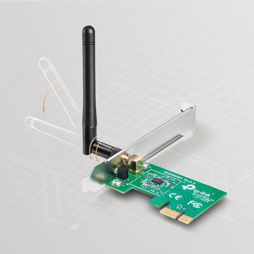 Placa de Rede PCIe TP-LINK TL-WN781ND (150 Mbit/s - Single-band - PCI Express - Verde) — miniatura 4