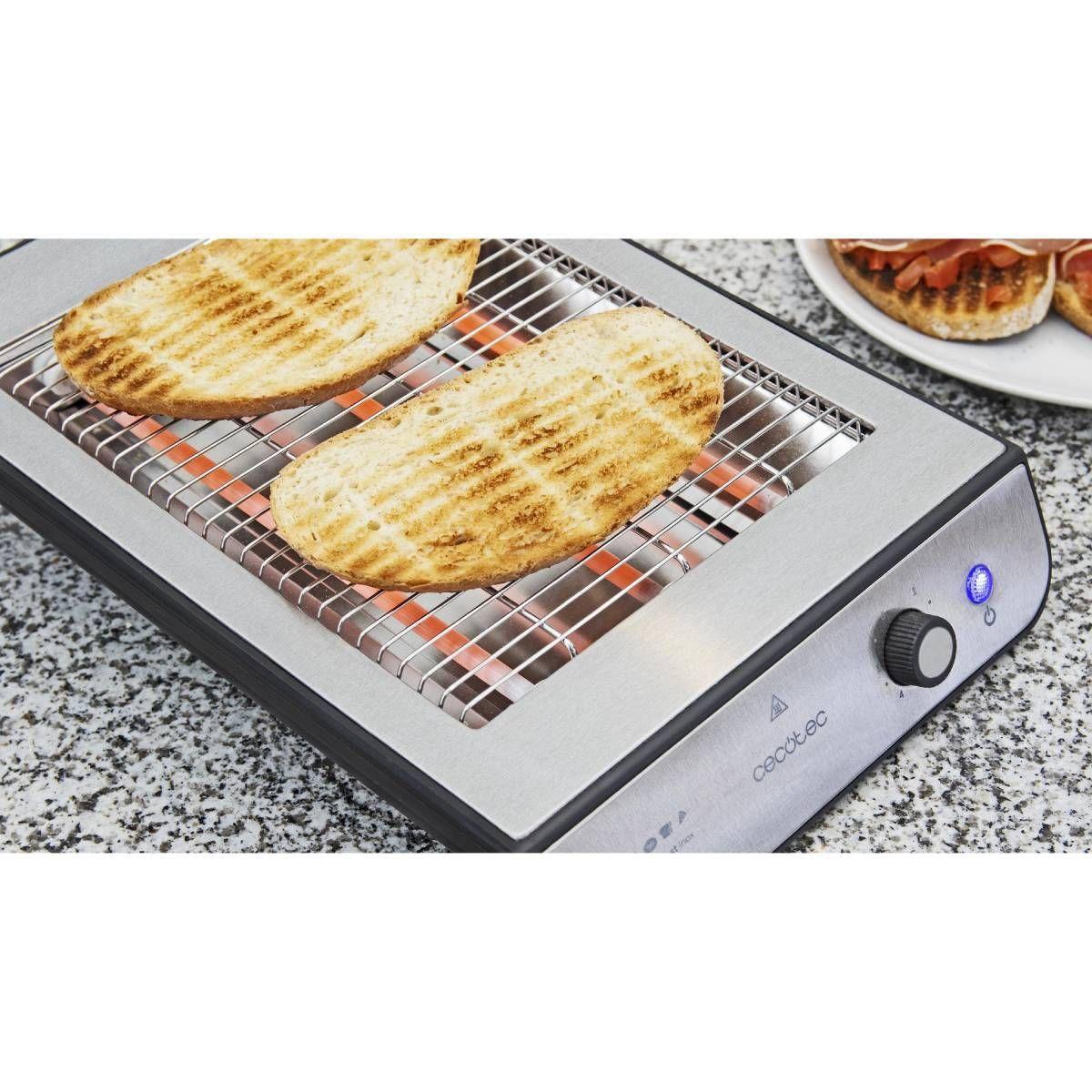 Torradeira Horizontal CECOTEC Turbo EasyToast Inox (900 W - Aço inoxidável - Preto e Prateado) — miniatura 2